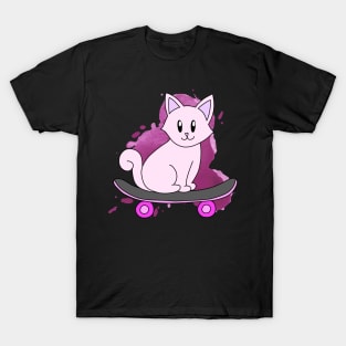 Pink Skater Cat T-Shirt